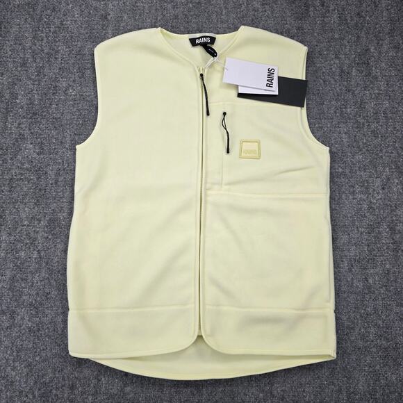 Rains Jackets & Blazers - RAINS Vest Unisex Small Yellow Breathable Insulated Water Repellent Fleece